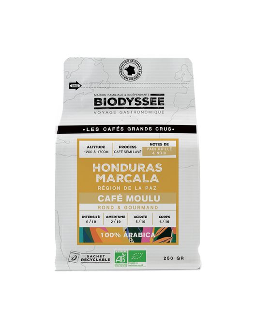 Biodyssée -- Café moulu grand cru honduras marcala (origine Honduras) - 250 g